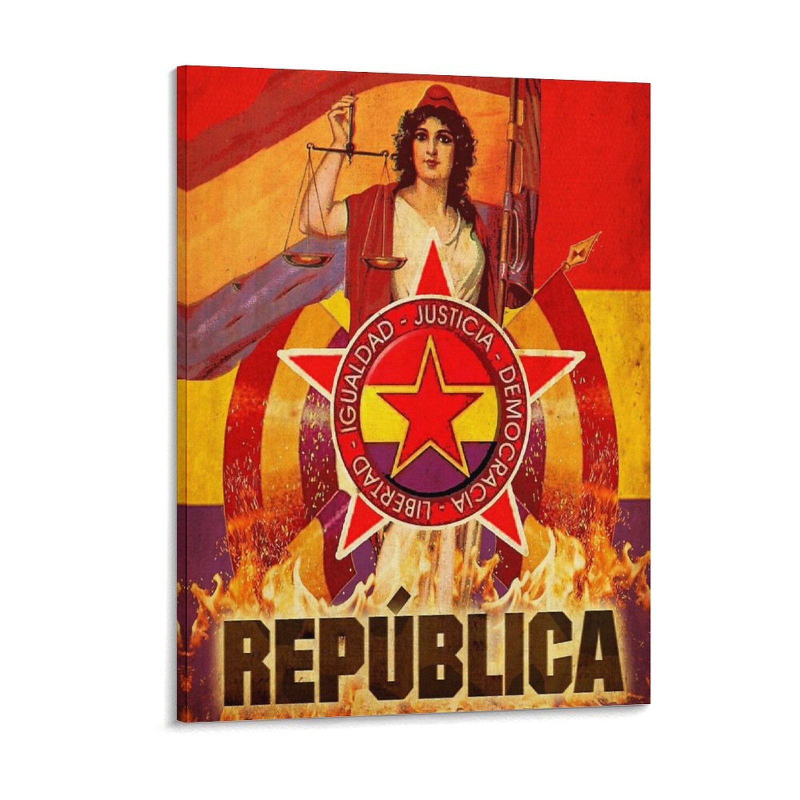 Art Print Framed - No Pasaran, revolución española, pintura en