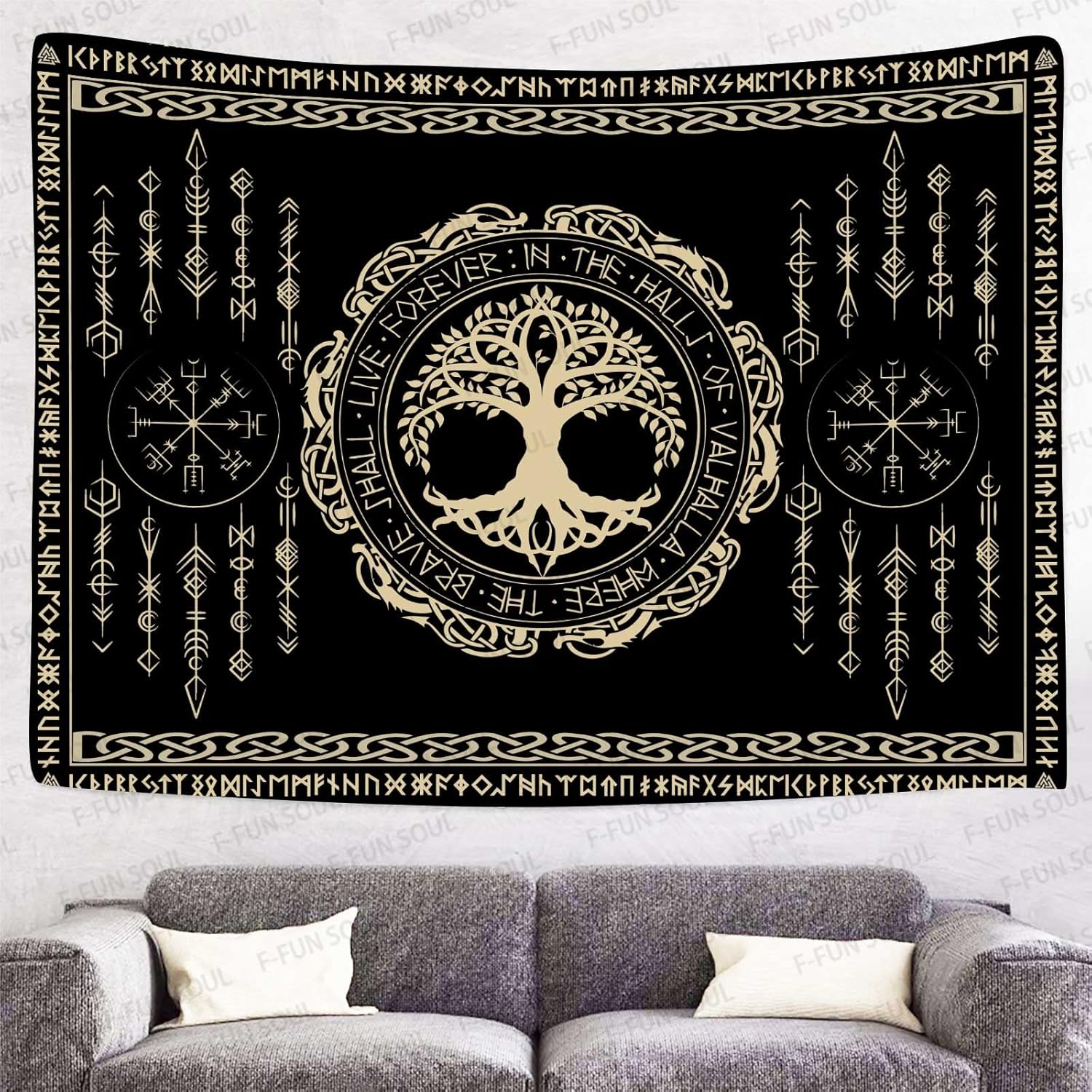 Wall Scroll Tapestry - Tapiz de Mitología Nórdica, Estilo Indie