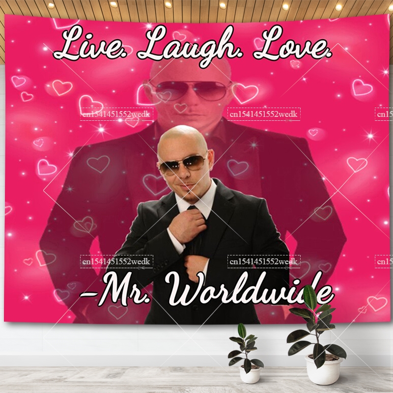 Wall Scroll Tapestry - Mr. Worldwide dice vivir risa bandera
