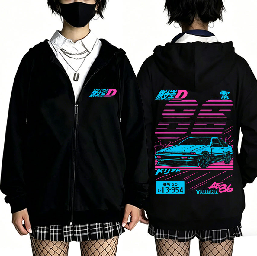 Anime Merch Shopping - Sudadera con capucha y cremallera de